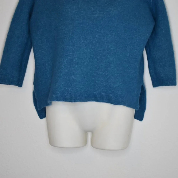 Massimo Dutti Sweater Sz S Crop Boxy Alpaca Wool Blend Crop 3/4 Sleeve Boho - Picture 3 of 15